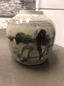 17th C. Antique Chinese Ming Dynasty Porcelain Blue White Ginger Jar Pot Vase