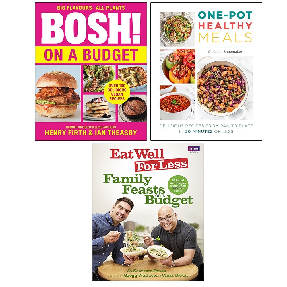 BOSH! on a Budget Henry, Eat Well for Less, One Pot Healthy Meals 3 Books Set