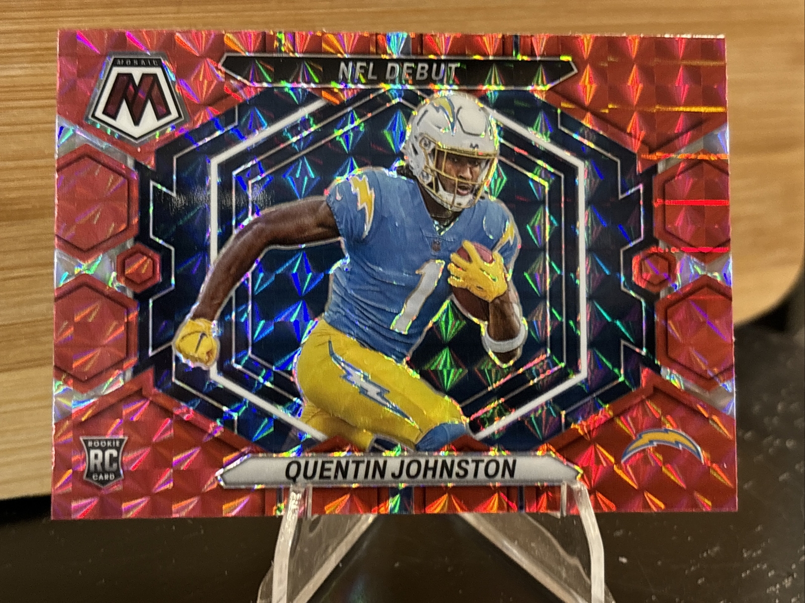 2023 Panini Mosaic NFL Debut Mosaic Red #16 Quentin Johnston