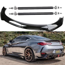 Front Bumper Lip Body Kit Spoiler Splitter Glossy Black For Infiniti Q60 14-22