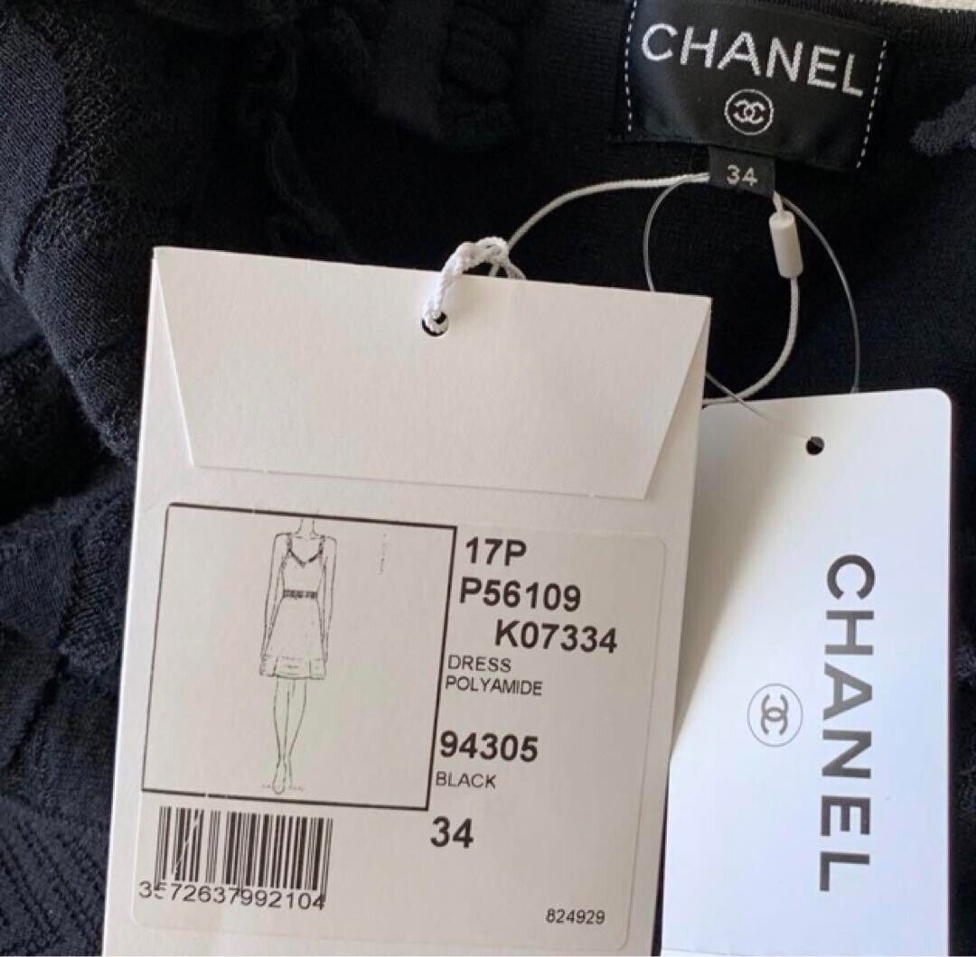 CHANEL P56109K07334 Little Black A-line Dress Women Size 40 CHANEL P56109K07334 Little Black A-line Dress Women Size 40