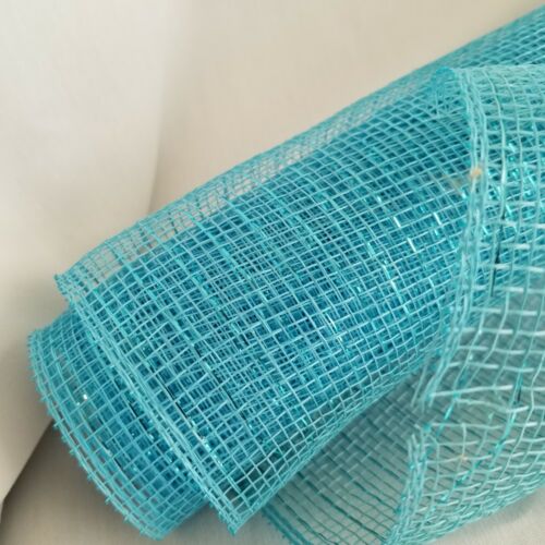 Aqua Blue Deco Mesh Wrap 21" for Crafts or Projects 2 1/2 Yards - Picture 3 of 5