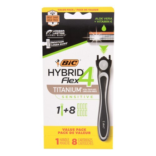 6 Pks BIC Hybrid Flex 4 Titanium Blades Sensitive (Total 6 Handle &48 Cartridge) - Picture 2 of 9