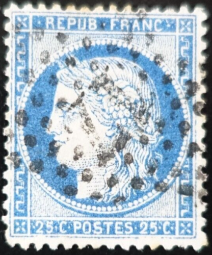 France Stamp Ceres N° 60Aa Blue Dark used Star Paris N° 17 - Zdjęcie 1 z 2