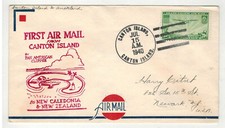 1940 AIRMAIL FLIGHT TRANS PACIFIC CANTON ISLAND TO NEW ZEALAND C21 BY CITRET