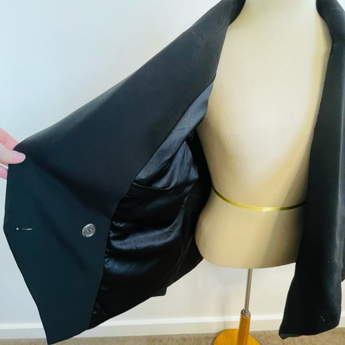 City Chic Size S 16 Black Double Breasted Jacket Blazer Plus Size Designer - Picture 5 of 24