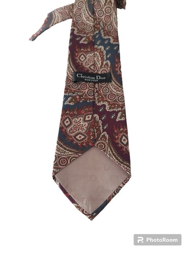 Christian Dior Seidenkrawatte Paisley 59"x3,5" Hergestellt in den USA - Bild 3 von 6