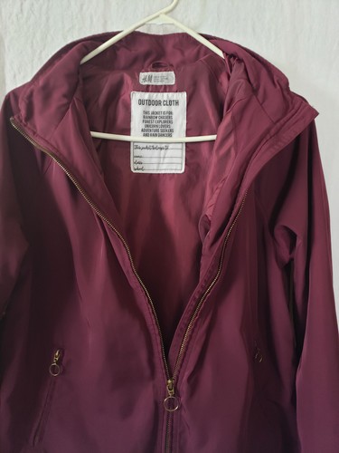 H & M Jacket Windbreaker Youth Size 14Y Wine/Maroon Lined Zip Front - Picture 5 of 10