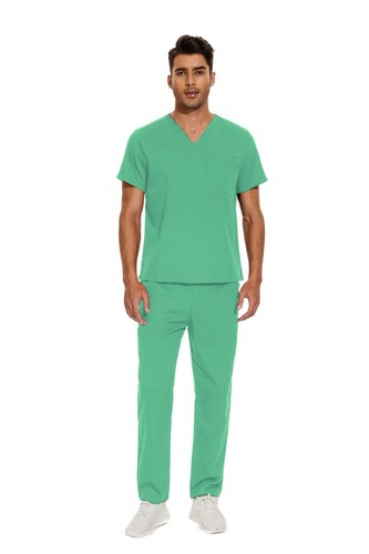 NiaaHinn Uniform Medical Doctor Men Scrub Set Worksuit 2-Pocket-Tops Cargo Pants - Picture 50 of 102
