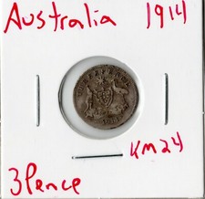 Coin Australia 3 Pence 1914 KM24, silver
