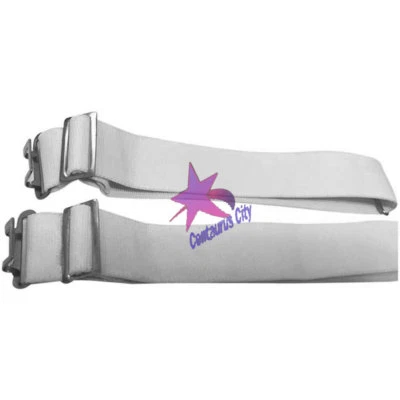 CC Scottish White Elasticated Kilt Sock Hose Garters for Dancers and Pipers