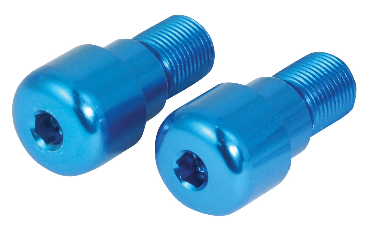 PAIR YAMAHA BAR END WEIGHTS THREAD TYPE R6 98-06 - BLUE