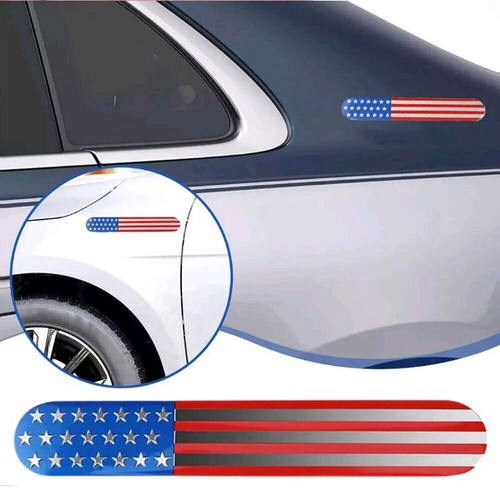 Universal 3D American Flag Emblem Metal Sticker Side Fender Badge Car Accessory - Picture 6 of 15
