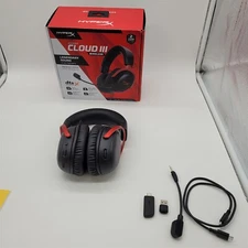 HyperX Cloud III Wireless – Gaming Headset for PC, PS5, PS4, Black/Red [77Z46AA]