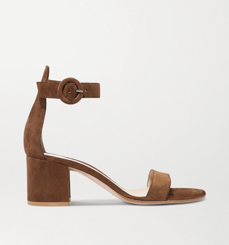 GIANVITO ROSSI Versilia 60 Suede Heeled Sandals Texas Brown GIANVITO ROSSI Versilia 60 Suede Heeled Sandals Texas Brown