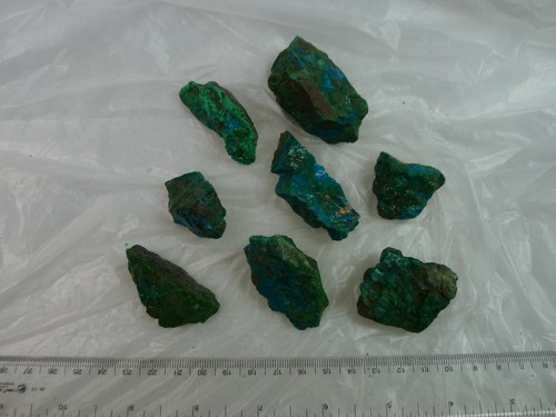 Natural Persian Chrysocolla, 8 pcs, TW : 184.50 Grams - Picture 3 of 4