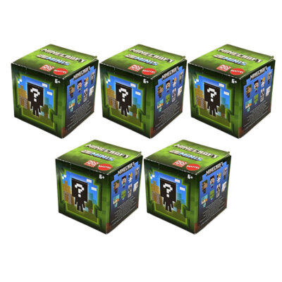 Minecraft Mob Head Minis 2022 – Set Completo 8 Micro Figure: Steve, Alex, Creeper E Mucca, Giocattoli Ufficiali Mattel - 3