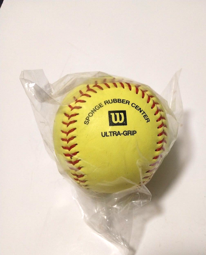 Wilson A9317 Level 1 Softball In Package Yellow Ball Red Thread Vintage New - Picture 2 of 6