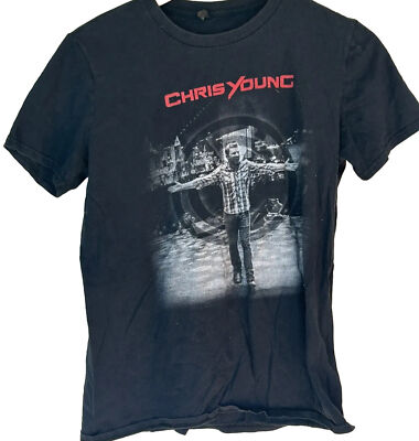 Chris Young Shirt Black Short Sleeve Crew Neck Concert Shirt Band Tee