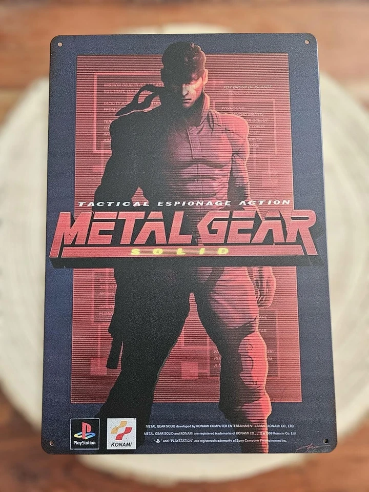 🍀 Blechschild Metallschild Gaming Metal Gear Solid Tin Sign