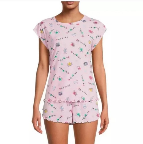 NWT Women's Friends Top and Shorts Pajama Set, 3-Piece - XS - Imagen 3 de 6