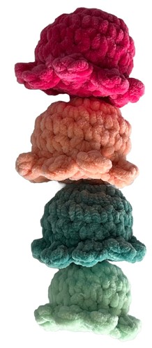Crochet Octopus Handmade Stuffed Plush Animal Toy 3" Pink Salmon Color Hand made - Picture 8 of 8
