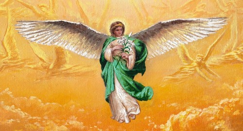 Print on Canvas of Oil Painting Arseni~ Archangel GABRIEL 12" X 5,4" NO FRAME UK - Picture 4 of 11