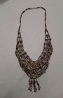 Vintage Egyptian Revival Beaded Fringe Necklace with hook Clousure — photo 1