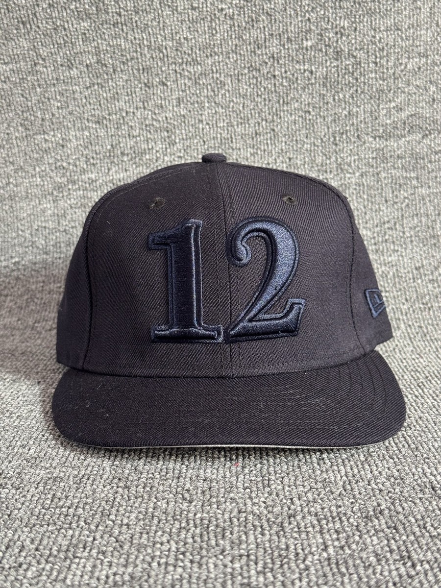 New Era 12 Snapback 9FIFTY Flat Brim Black Adjustable Hat One Size