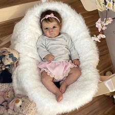18 inch Reborn Baby Dolls Girl Full Vinyl Body Realistic Newborn Doll Blue Eyes