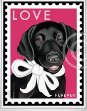 Retro Pets Black Lab Love Fridge Magnet - Great Stocking Stuffer