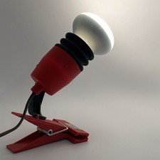 RED FARETTO MORSETTO LAMPADA DA TAVOLO STILPLAST VINTAGE 80s ITALY artemide flos