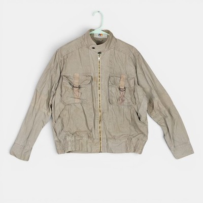 Vintage Magnum Military Style Bomber Jacket Mens Small Beige Hunting Outdoor 90s