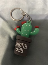 Cactus Keychain 2 inches tall with backpack key fob, f5