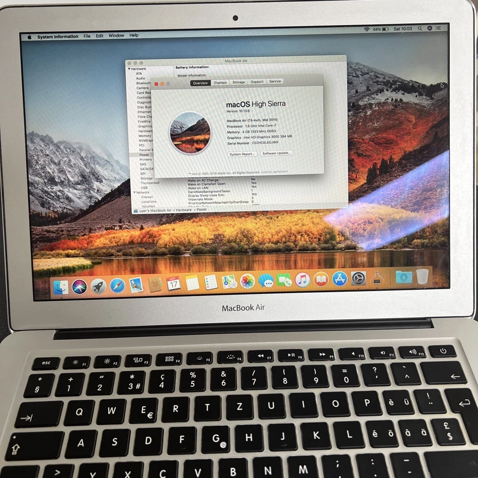 Apple MacBook Air 11-inch (Mid 2011) Intel I7, 4GB RAM, 500GB M.2 SSD, Catalina - Image 3 of 4