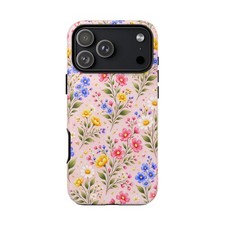 Wildflower Floral Phone Case Vintage Spring Meadow Tough Cover