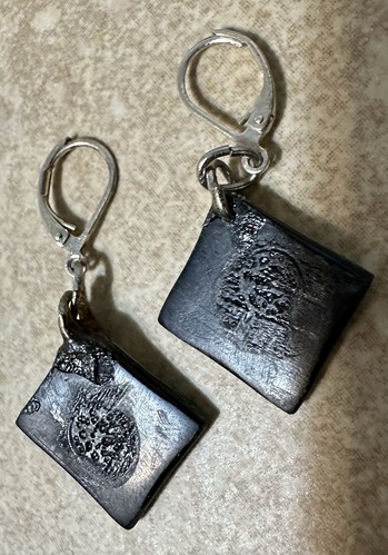 Vintage Santo Domingo Pueblo Kewa Depression Ära Tab Inlay Ohrhänger - Bild 4 von 6
