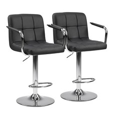 Modern Swivel Counter Stools with Back - Pair