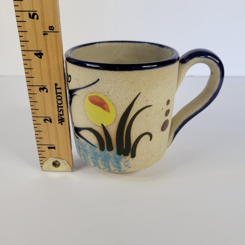 Puerto Penasco Mexico Swordfish Mug Hand Painted Stoneware Pottery 12oz Blue Rim - Picture 8 of 12
