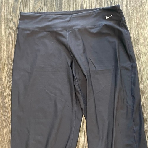 Nike FitDry Cropped Yoga Pants Wide Leg Elastic Waist Pull-On Stretch Gray Sz XL - Picture 3 of 9