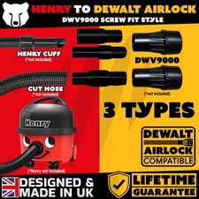 Numatic Henry Vacuum Hose Adapter to DeWalt AirLock DWV9000 SCREW Dust Extractor
