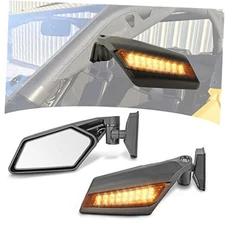  Side Rear View Mirrors with LED Turn Signal Lights Compatible with Can Am 