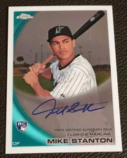 2010 Topps Chrome Mike Giancarlo Stanton On Card Autograph Rookie #190 Sharp RC 