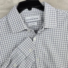 Mizzen+Main Leeward Large Trim Fit Mens Gingham Check Dress Shirt Long Sleeve