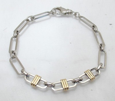 Mariner Station Büroklammer Armband bicolor vergoldet echt Sterlingsilber