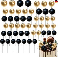 Tortendeko Kugeln Cake Topper 50 StüCk Kuchen Deko Tortenaufsatz Kugel Schwarz U
