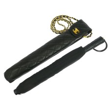 Chanel Black Folding Umbrella Bag Set Small Good 177980