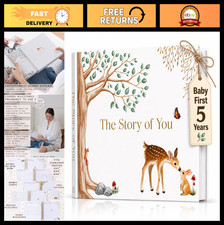 Gender Neutral Baby Memory Book - 5 Year Keepsake Album for Milestones Photos