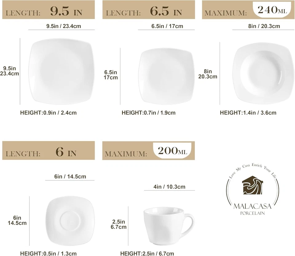 Porzellan Geschirrset 12 Personen 60 Teile Tafelservice Mikrowelle spülmaschi... - Bild 4 von 4