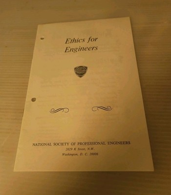 Vintage 1970 May, Ethics For Engineers'' By National Society Of Prof. Engineers 